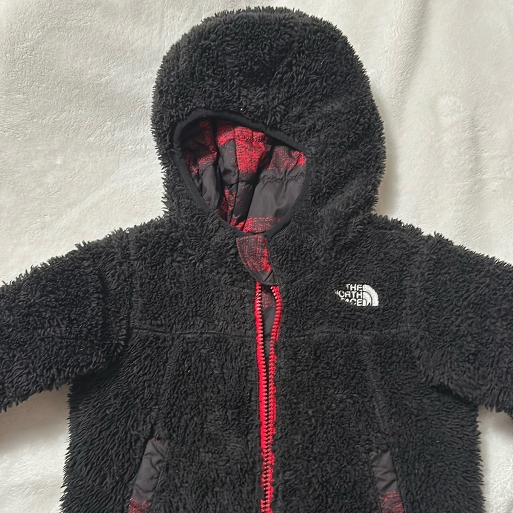North Face Toddlers Reversible Down Fleece Hooded Jacket Size 3T